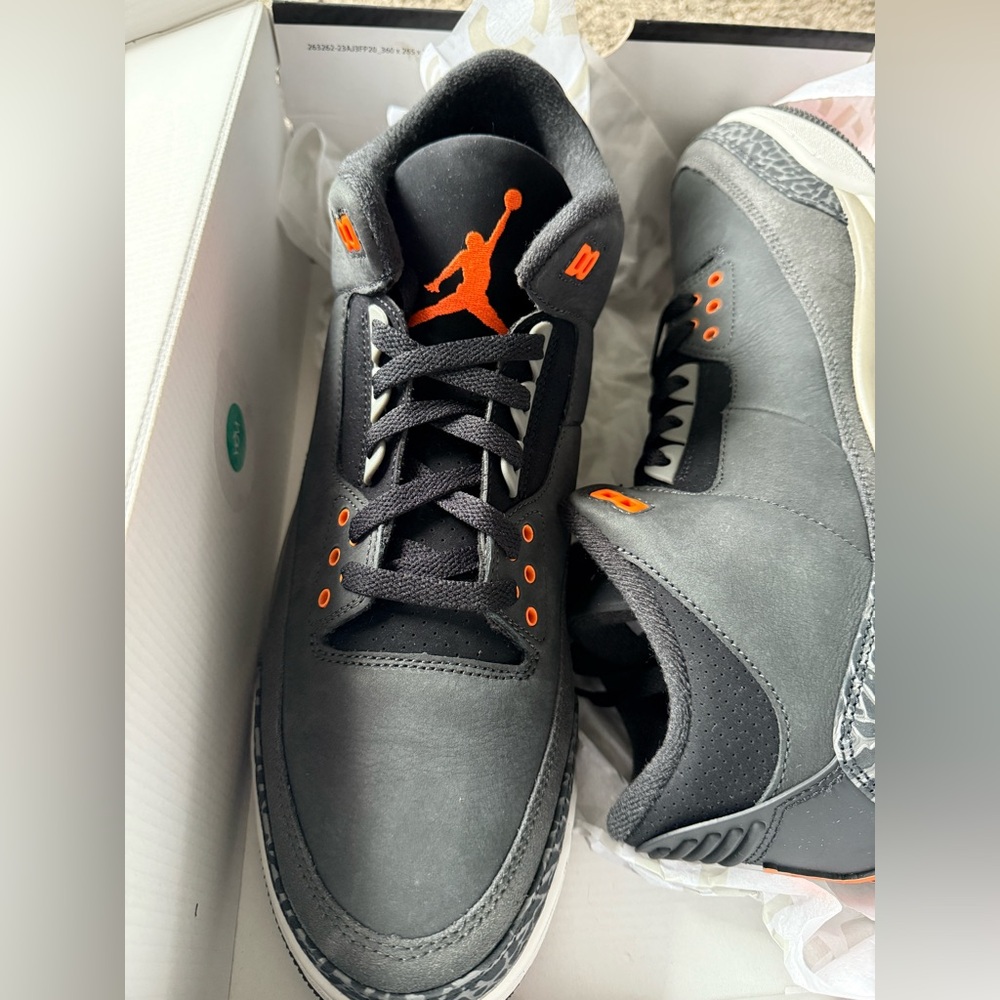 Air Jordan 3 Retro Night Stadium/Total Orange, brand new never worn.